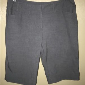 Bermuda style Dress shorts cuffed hem dark grey